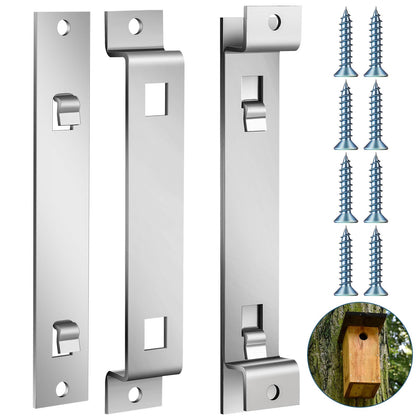 Blulu bird house hanger bracket 4-set mounted on wood for secure outdoor installation.