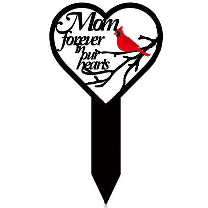 Blulu cardinal heart memorial marker with red cardinal design for outdoor remembrance.