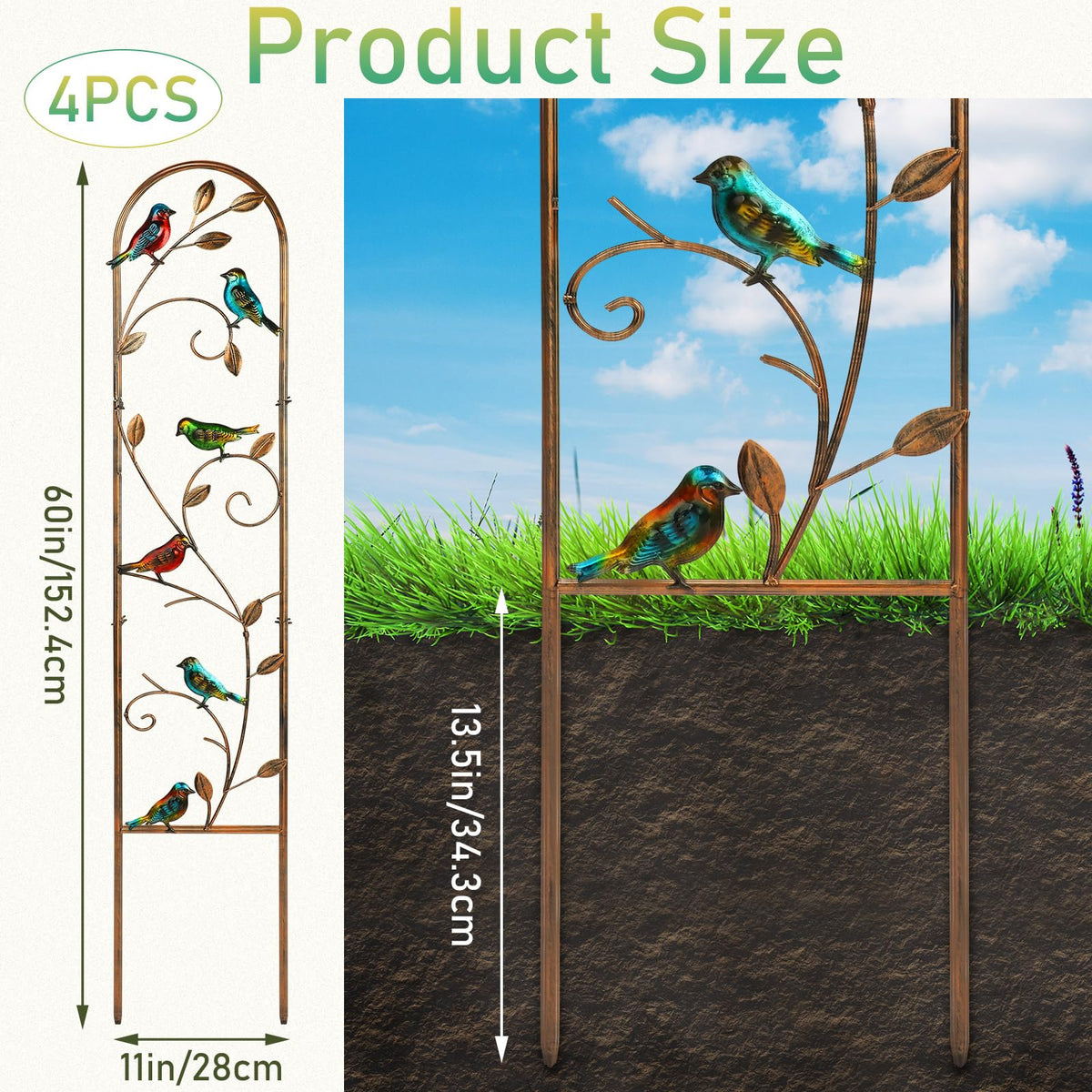 Blulu hummingbird trellis showcasing tool-free detachable assembly for easy setup