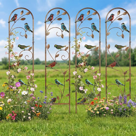 Blulu hummingbird trellis used as garden patio decor for outdoor spaces