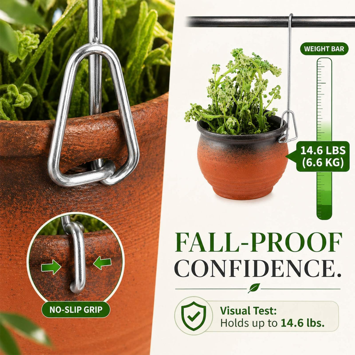 Blulu indoor outdoor garden display with versatile hanging option.