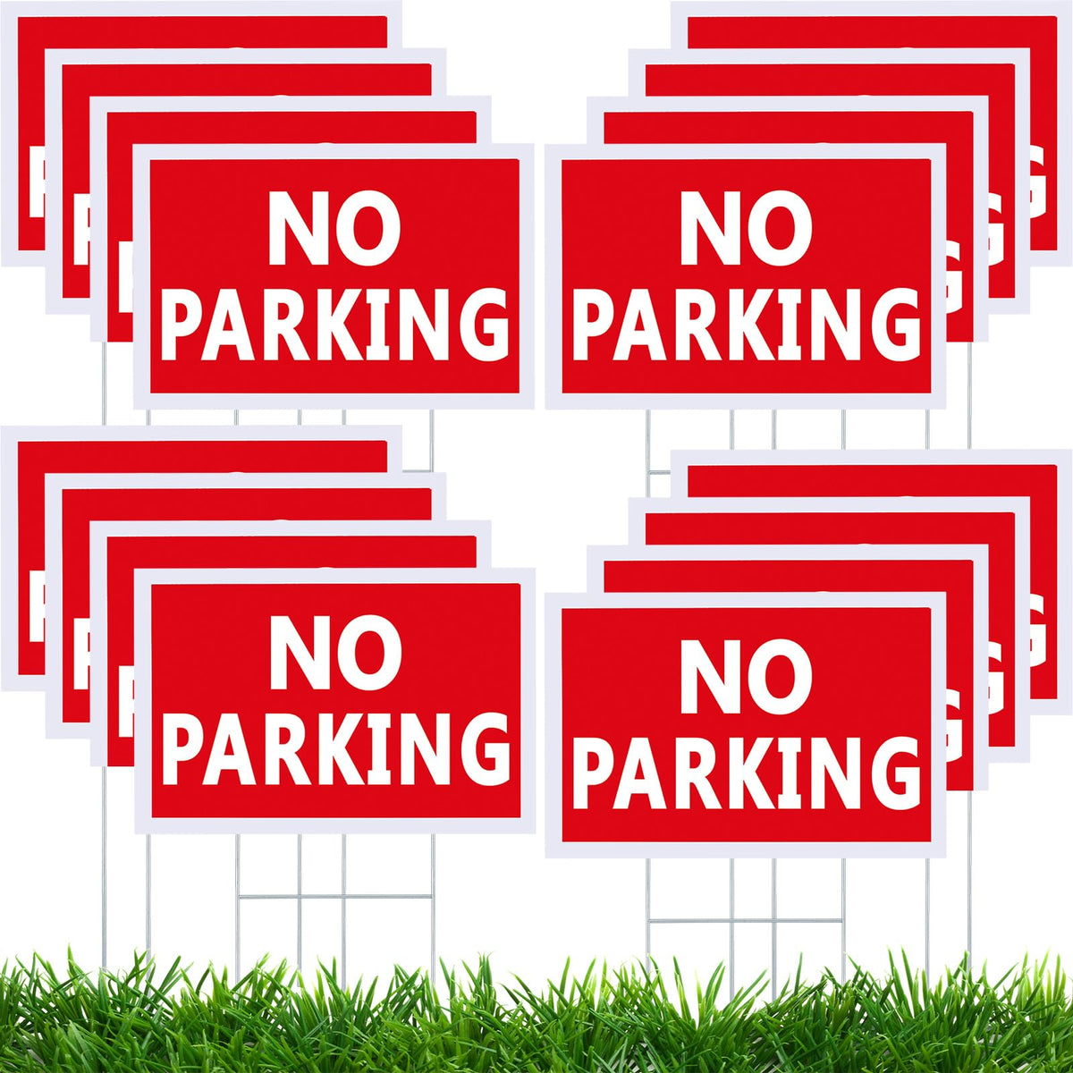 Blulu no parking sign 8x12 inches in white with red text for driveways