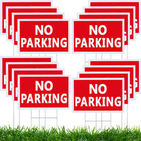 Blulu no parking sign 8x12 inches in white with red text for driveways
