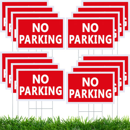 Blulu no parking sign 8x12 inches in white with red text for driveways