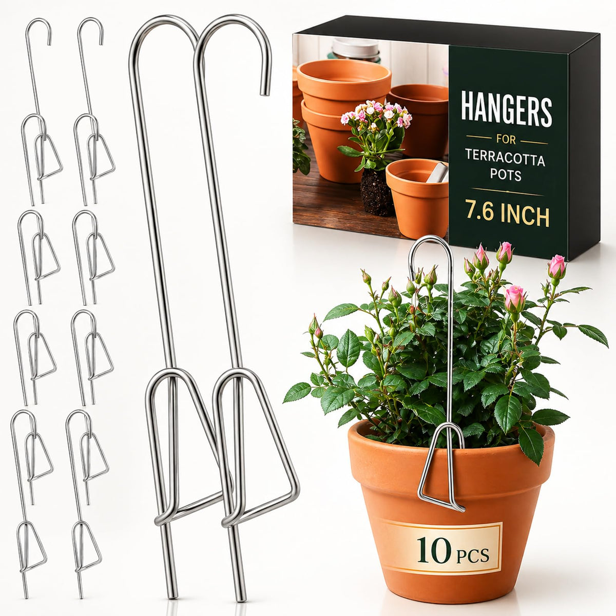 Blulu orchid hanger clip-on edge for simple pot suspension.