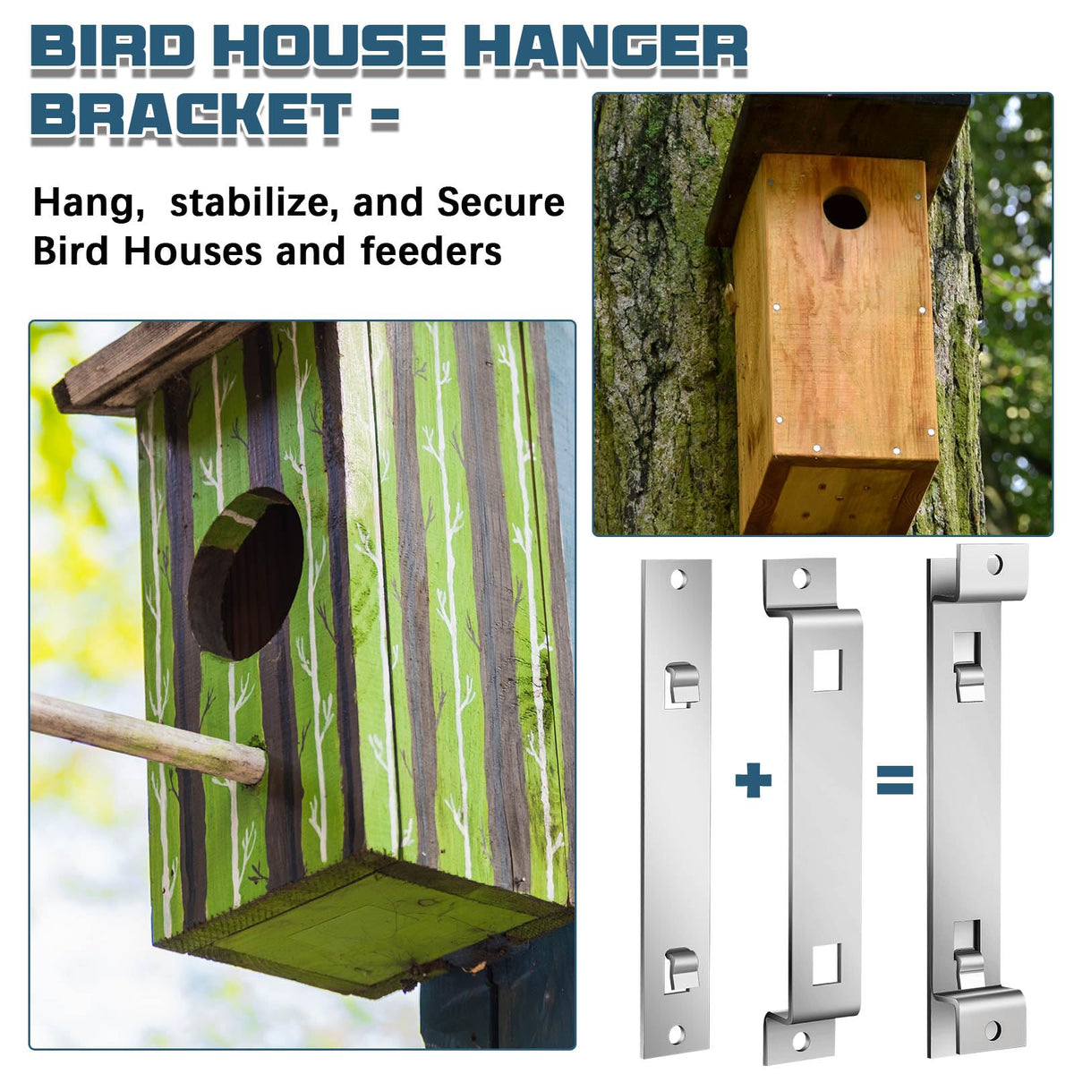 Blulu quick-remove design enables easy lifting of a bird house for cleaning.