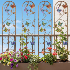 Blulu rustproof butterfly trellis details for garden display.