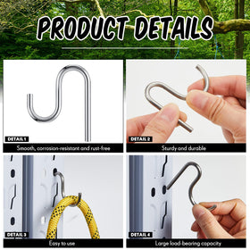 Blulu shed hooks heavy-duty design supports shovels, rakes, and other tools