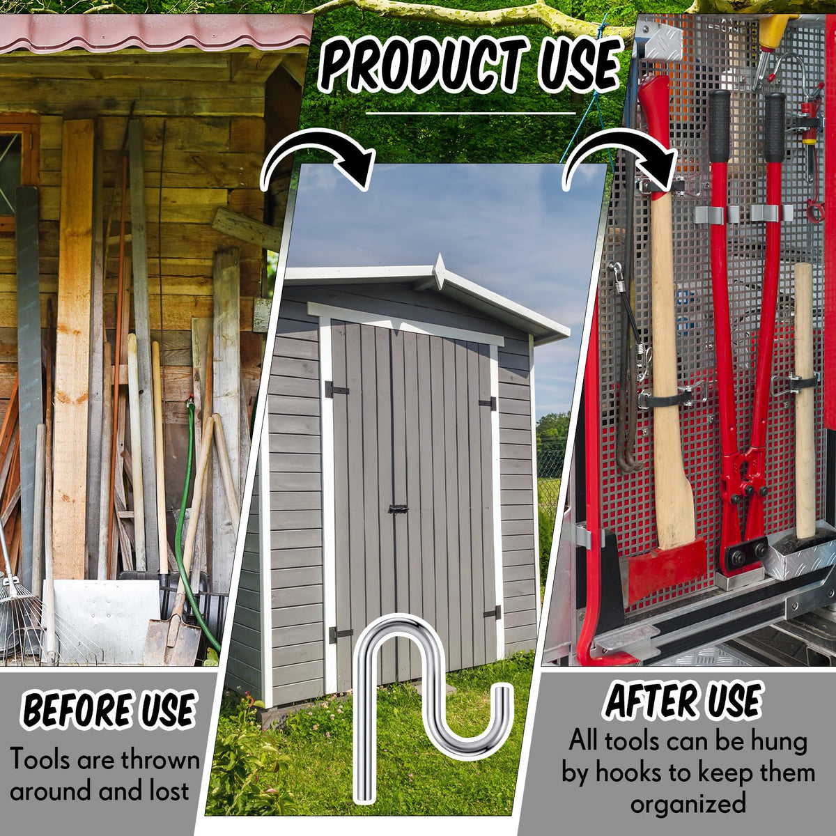 Blulu shed hooks pack of 10 keeps your garage organized and efficient