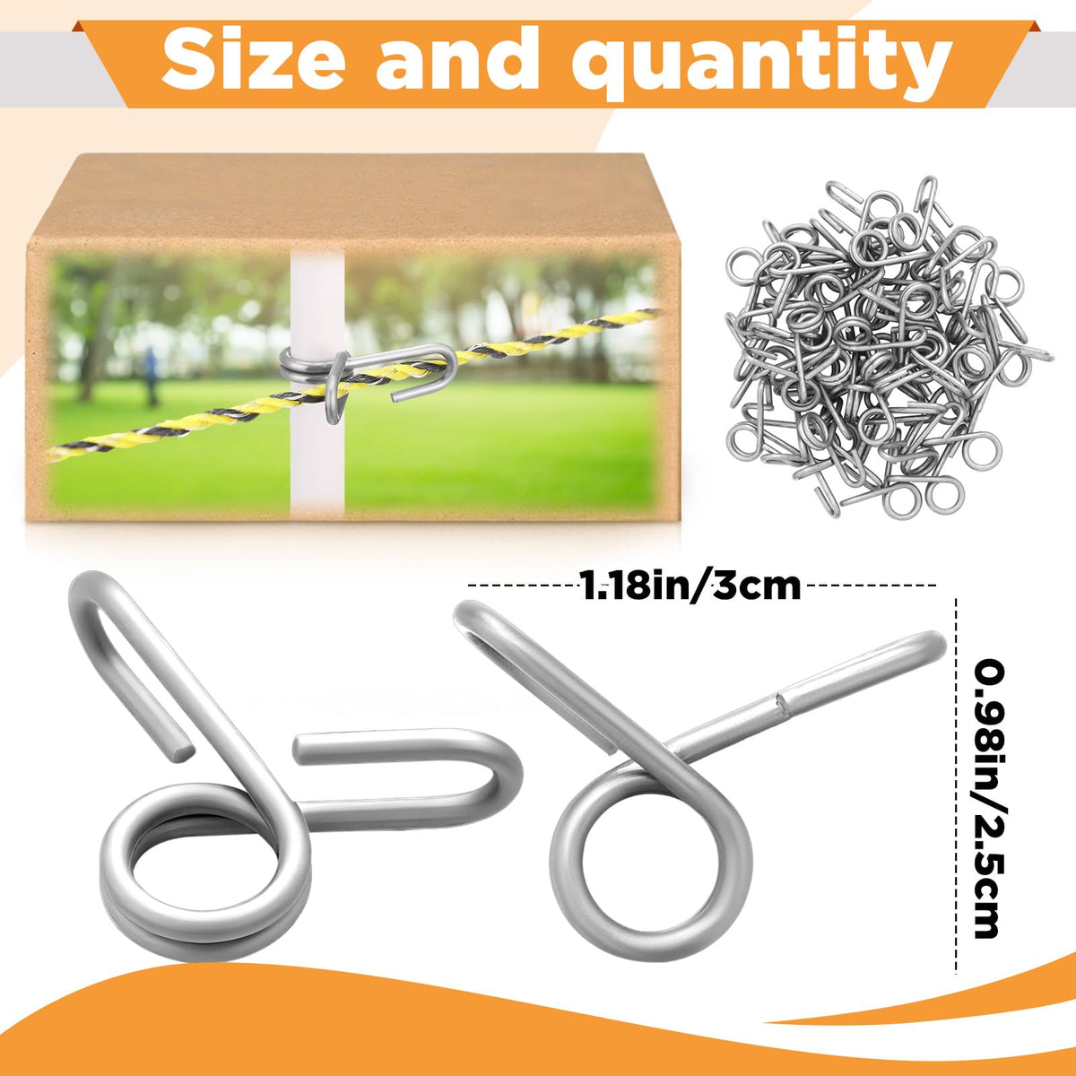 Blulu stainless steel electric fence pigtail insulator clip for corrosion-free use.