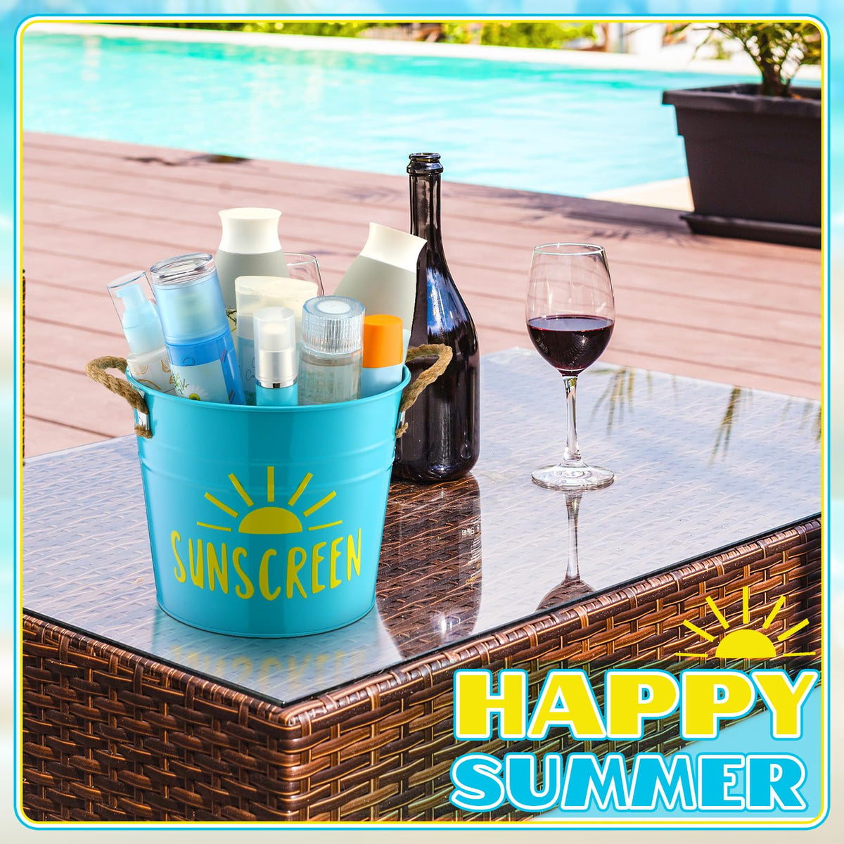 Blulu summer poolside decor basket adds charm and practical storage