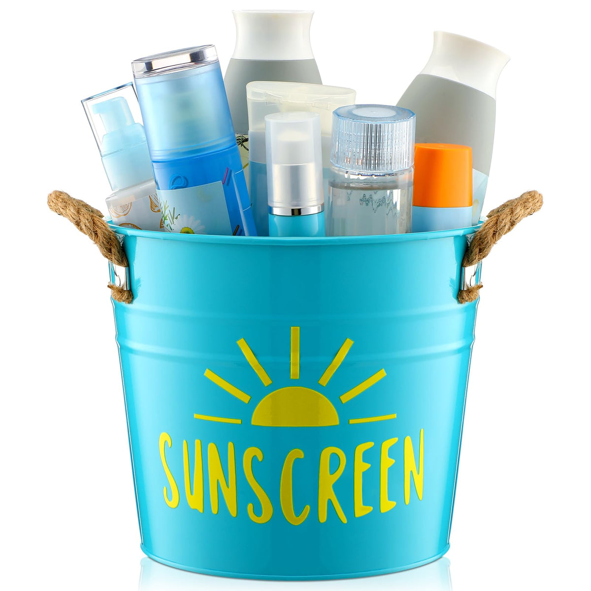Blulu Sunscreen Holder with tin handle for easy poolside access
