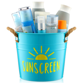 Blulu Sunscreen Holder with tin handle for easy poolside access