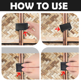 Blulu wicker chair fastener in use keeps sections connected for a seamless seat