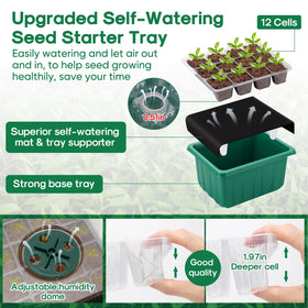 BlumWay humidity dome with adjustable vent helps maintain ideal seed humidity.