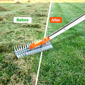 BlumWay Thatch Rake adjustable angle two-sided design improves cleaning efficiency
