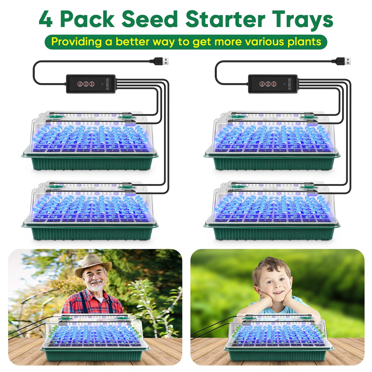 BlumWay seed starter kit suits flowers, vegetables, fruits, and herbs