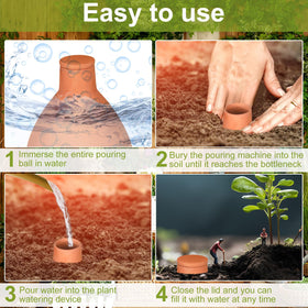 Blushtier indoor plant setup with terracotta auto irrigation system.