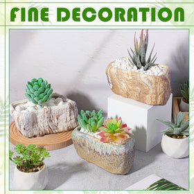 Blushtier stone-shape light-gray pot ideal for compact indoor plant displays.