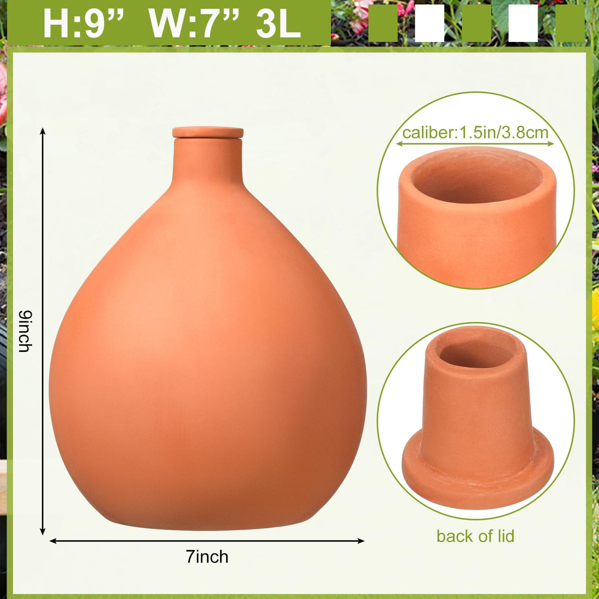 Blushtier two-pack terracotta watering pots ready for indoors or outdoors daily irrigation
