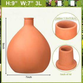 Blushtier two-pack terracotta watering pots ready for indoors or outdoors daily irrigation