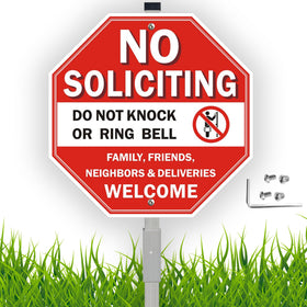 Blynaqu No Soliciting Sign 10x10 front view for high curbside visibility.