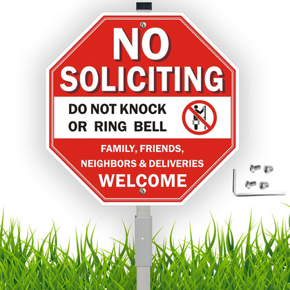 Blynaqu No Soliciting Sign 10x10 front view for high curbside visibility.