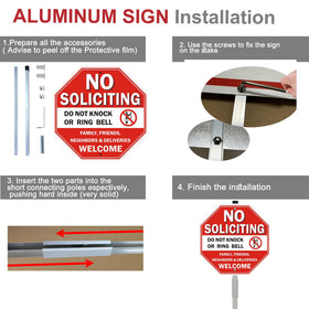 Blynaqu No Soliciting Sign communicates a clear message for visitors.