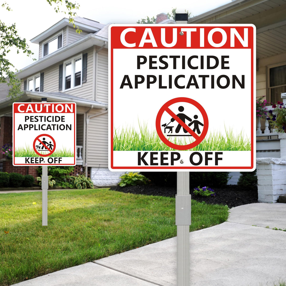 Blynaqu sign with 28-inch stake ensures easy ground installation and visibility.
