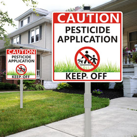 Blynaqu sign with 28-inch stake ensures easy ground installation and visibility.