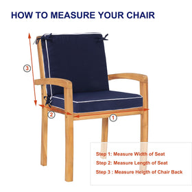 Blytieor cushions with attached ties keep seat securely in place.