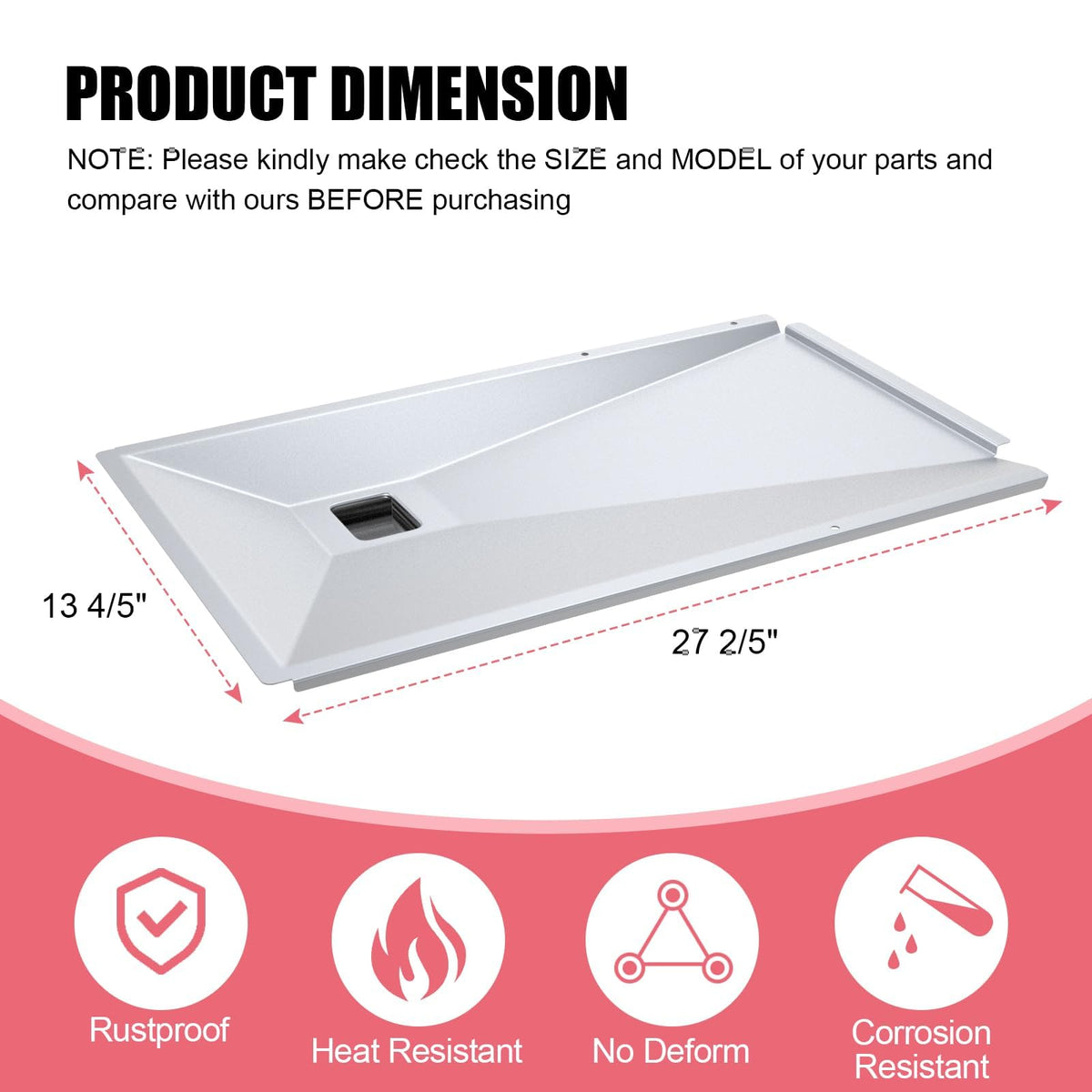 BMMXBI drip pan for Monument 4-burner grills captures drips effectively