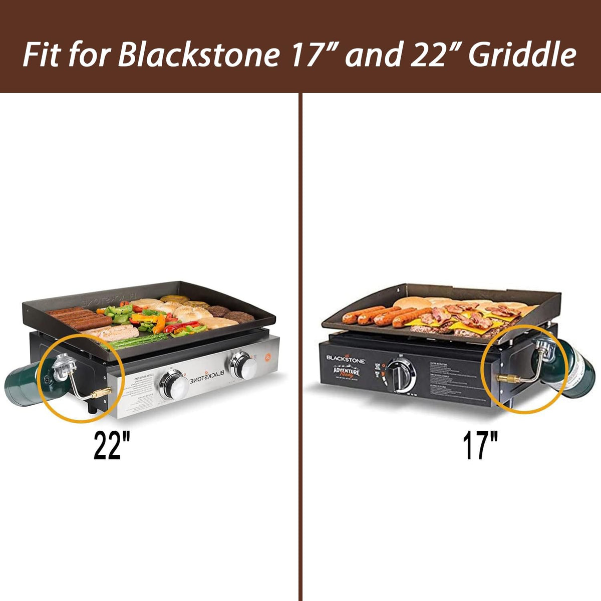 BMMXBI regulator with Pit Boss PB336GS compatibility shown for two-burner griddles