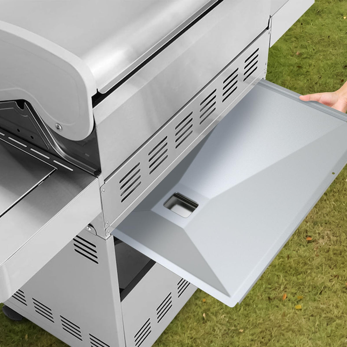 BMMXBI Monument grill grease tray installation overview