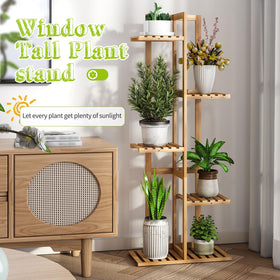BMOSU 6-pot holder plant rack keeps multiple pots organized and accessible.