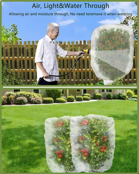 Set of four Bntiomtet netting bags ready for garden use.