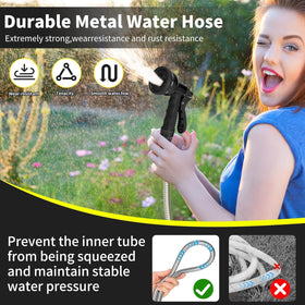 BOANKODU weatherproof steel hose withstands heat and cold for seasonal garden use.