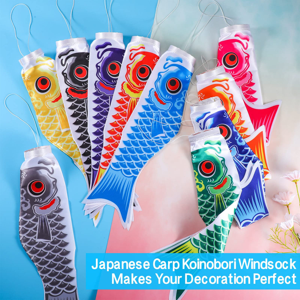 Boao 15.7-inch windsock close-up highlights bold prints and durability