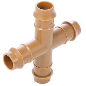 Boao 4-way barbed hose connector 17mm for drip irrigation, quick watertight joins.