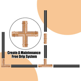 Boao 17mm barbed fittings for 4-way setup offer durable, tool-free installation.