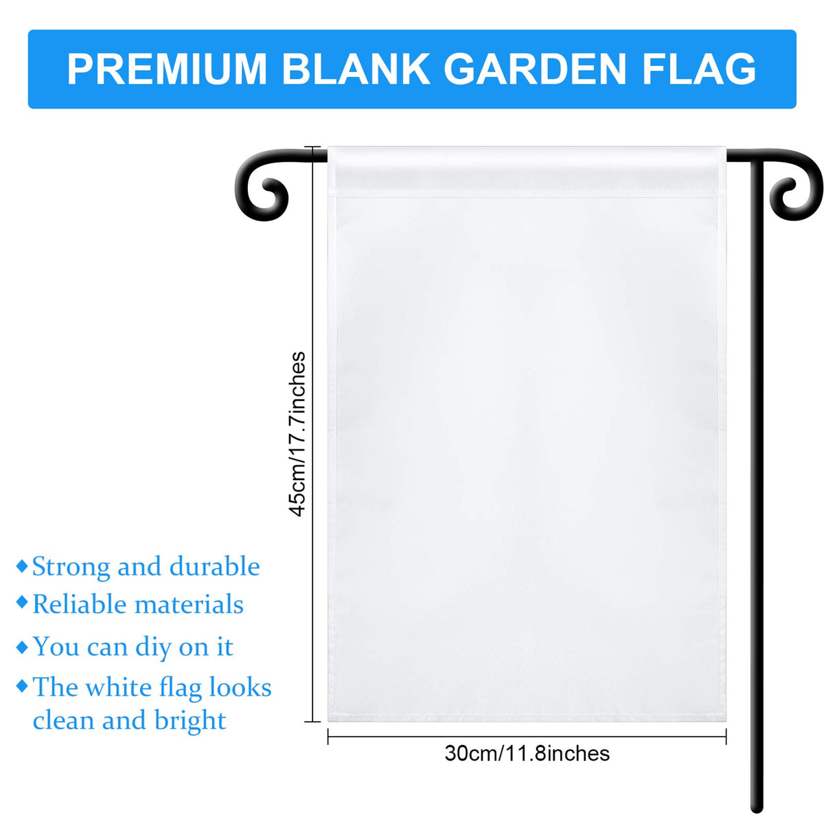 Boao blank garden flag 12x18 fits standard mini flag stands