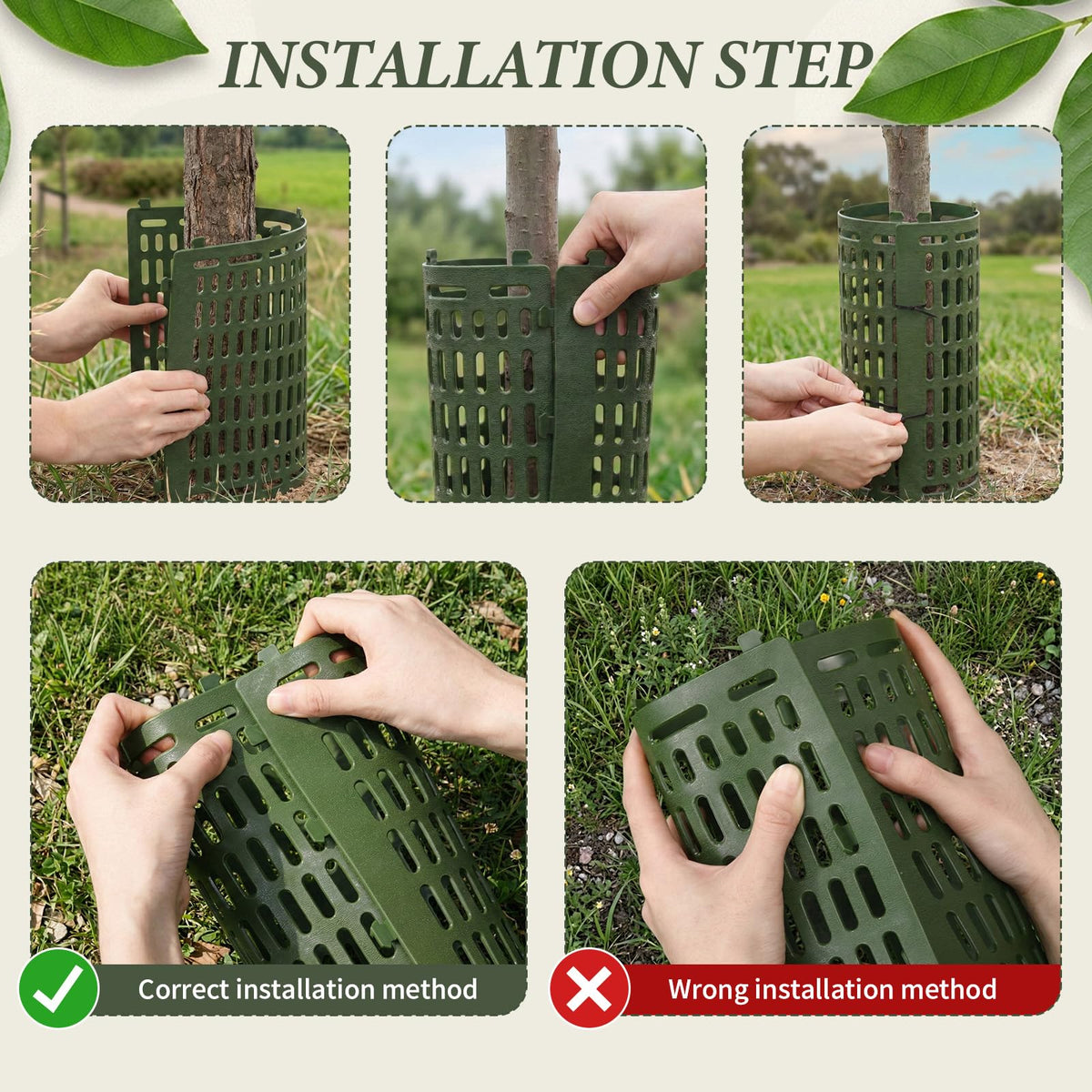 Boao tree protector connectable design adapts to larger trunks.