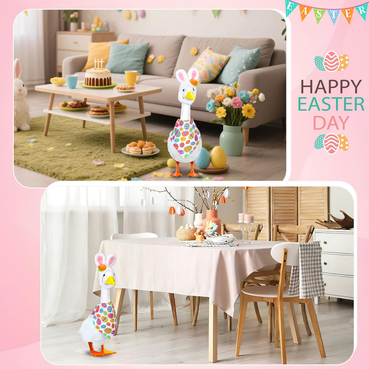 BOARDFEB Easter decor for garden statues adds festive charm to outdoor spaces.
