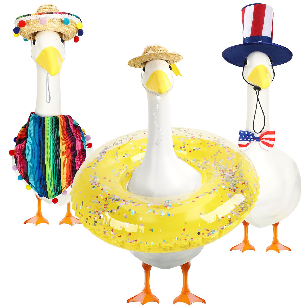 BOARDFEB Mexican festival goose outfit on the lawn for festive decor.