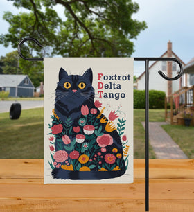Bob22store Foxtrot Delta Tango flag in garden display for yards and patios