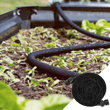 BobbleT 30ft flat soaker hose delivers targeted root-zone watering for healthier plants.