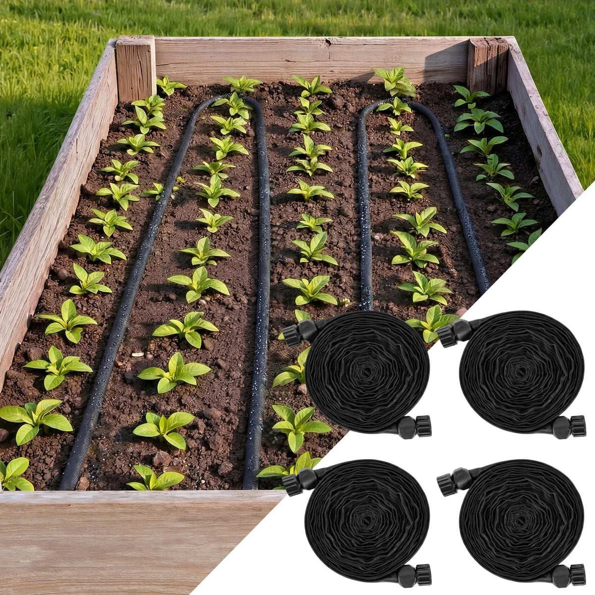 BobbleT soaker hose flat-watering design targets root moisture for precise irrigation.