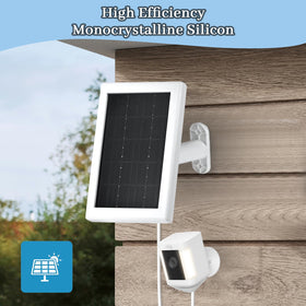 BOBUY IP65 weatherproof solar panel protects outdoor Ring camera year-round.