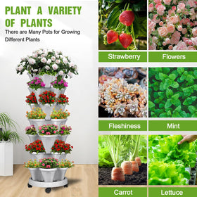 Bociks moveable garden tower with wheels lets you reposition plants.