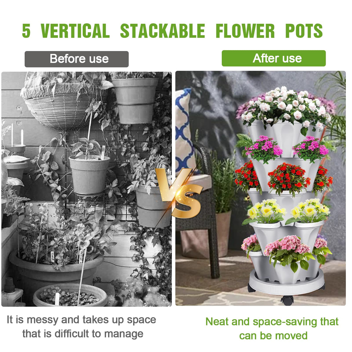 Bociks planter includes a 3-piece gardening tools kit